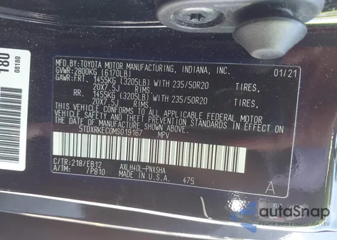 2021 Toyota Sienna Xse from USA, damaged, VIN 5TDXRKEC0MS019167